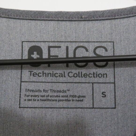 FIGS Womens Sz S Graphite Dark Gray Casma Three-Pocket Scrub Top Medical Wear - Picture 5 of 6